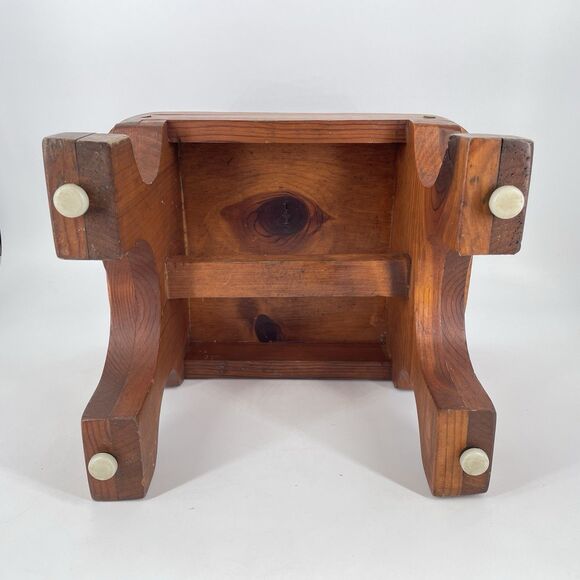 Vintage Solid Wood Stool “Kitchen” Rustic Farmhouse Primitive Decor - Picture 5 of 10